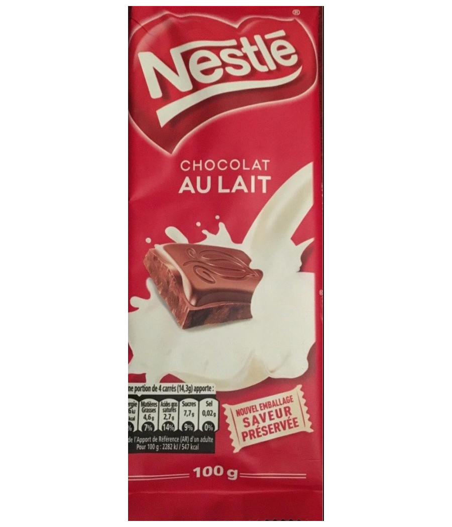 CHOCOLAT AU LAIT 100G