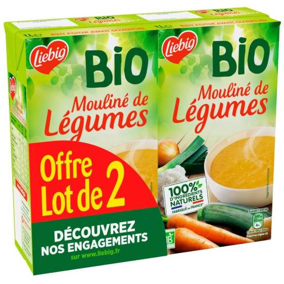 MOULINE DE LEGUMES. BIO 2 X 1 L