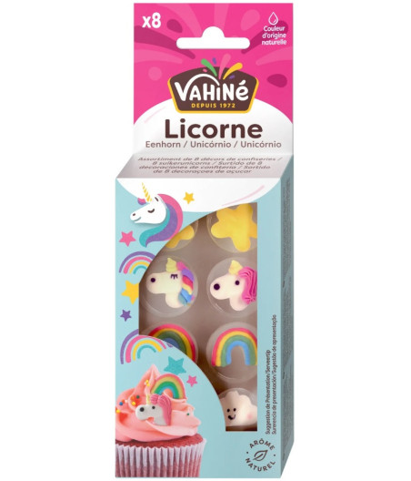 DECORS DE CONFISERIE LICORNES VAHINE 8G