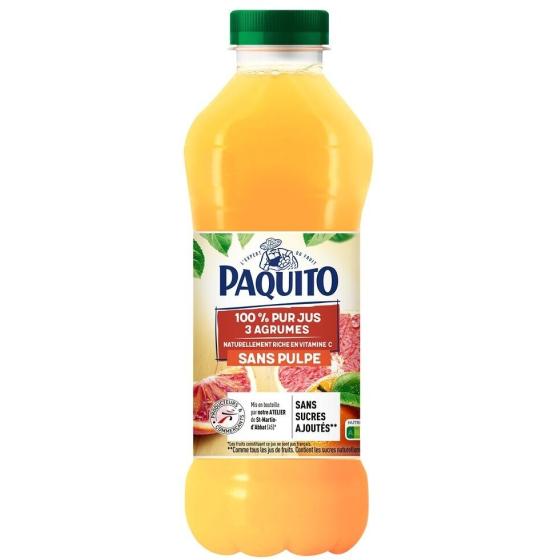 JUS DE FRUITS PAQUITO 100% PUR JUS 3 AGRUMES 1L
