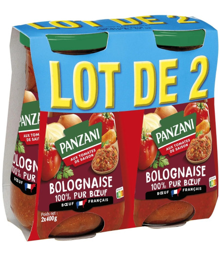 BOLOGNAISE PUR BOEUF PANZANI 2 X 400G
