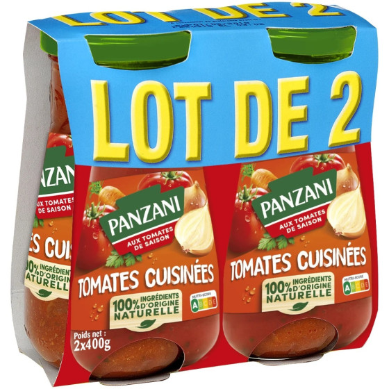 SAUCE TOMATES CUISINEES PANZANI 2X400G
