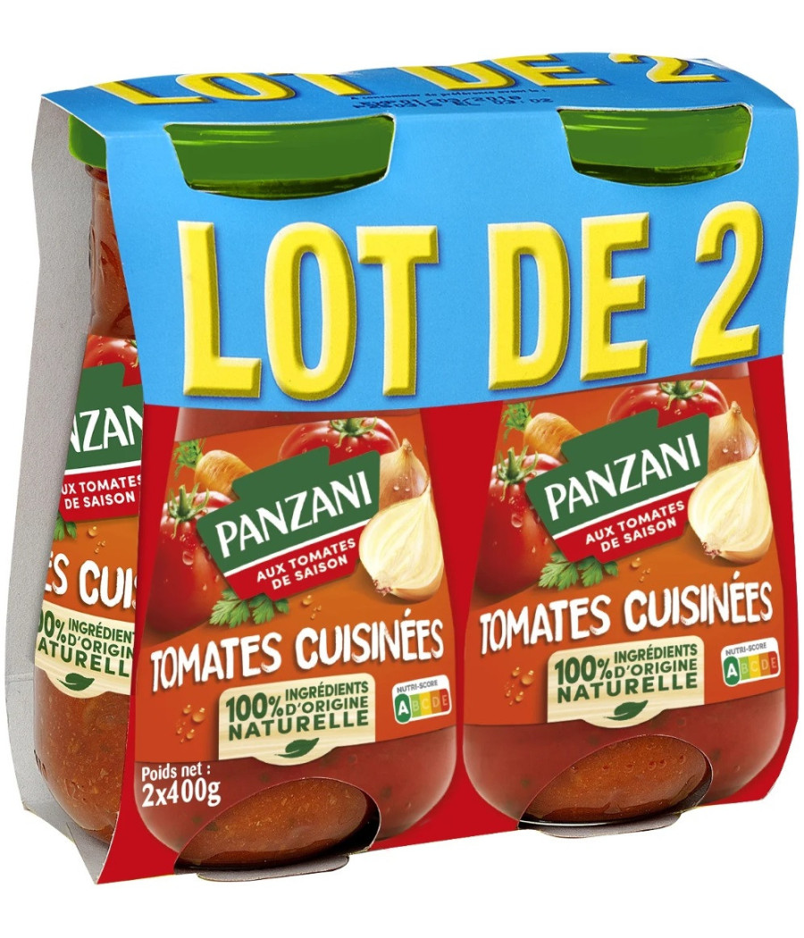 SAUCE TOMATES CUISINEES PANZANI 2X400G