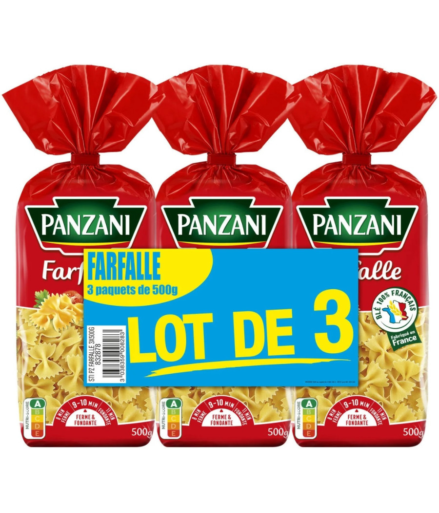 PATES FARFALLE PANZANI 3 X 500G