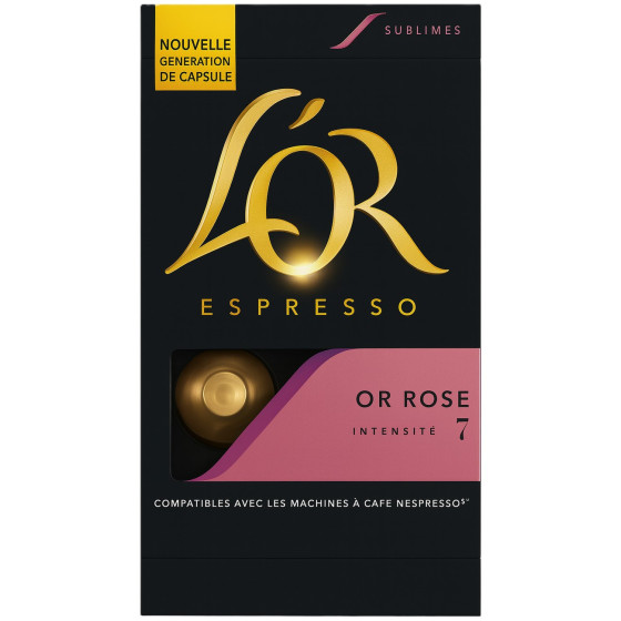CAFE ESPRESSO OR ROSE INTENSITE N°7 CAPSULE L'OR 52G
