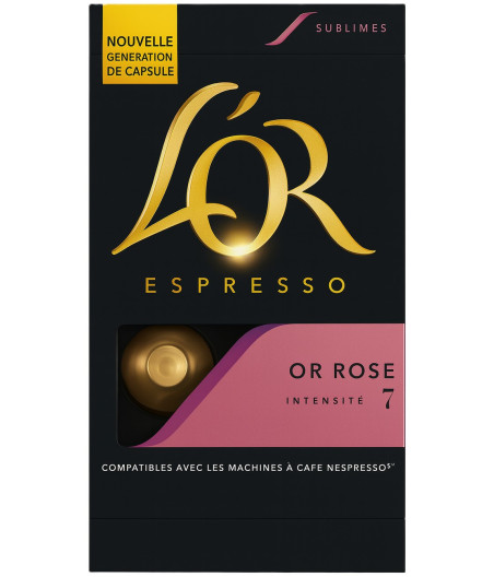 CAFE ESPRESSO OR ROSE INTENSITE N°7 CAPSULE L'OR 52G