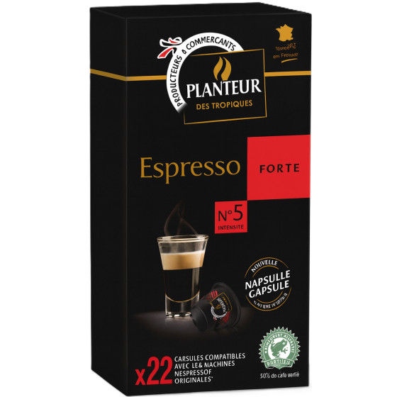 CAFE ESPRESSO FORTE INTENSITE N°5 CAPSULE PLANTEUR 114G