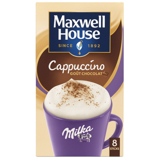 CAPPUCINO GOUT CHOCOLAT MILKA MAXWELL HOUSE 176G