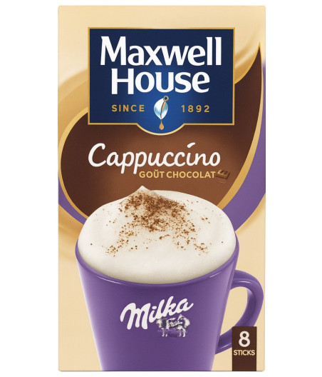 CAPPUCINO GOUT CHOCOLAT MILKA MAXWELL HOUSE 176G