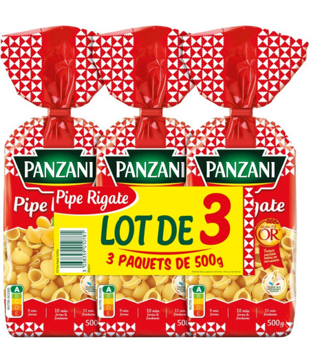 PIPE RIGATE PANZANI LOT DE 3 500G