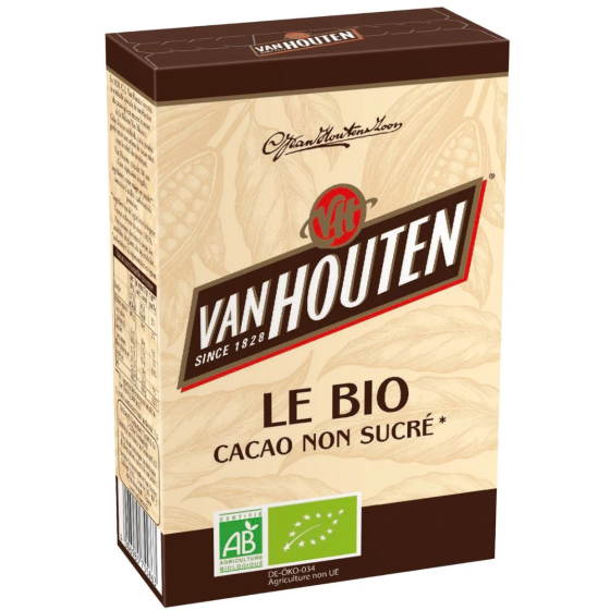 CACAO  BIO NON SUCRE VAN HOUTEN  125G