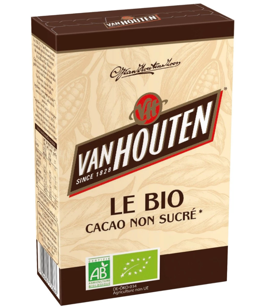 CACAO  BIO NON SUCRE VAN HOUTEN  125G
