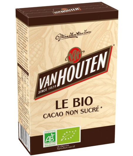 CACAO  BIO NON SUCRE VAN HOUTEN  125G