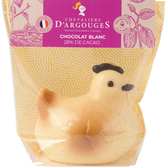 POULE AU CHOCOLAT BLANC CHEVALIER D'ARGOUGES 120 G