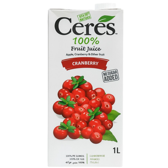 JUS DE FRUITS CRANBERRIES CERES 1L