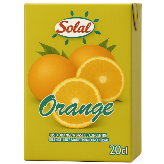 JUS DE FRUITS D'ORANGE SOLAL 20CL