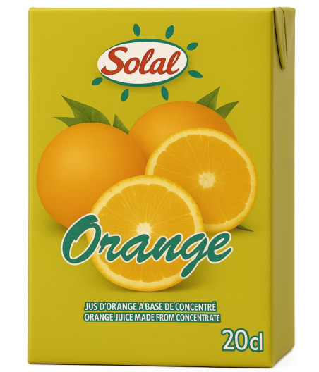 JUS DE FRUITS D'ORANGE SOLAL 20CL