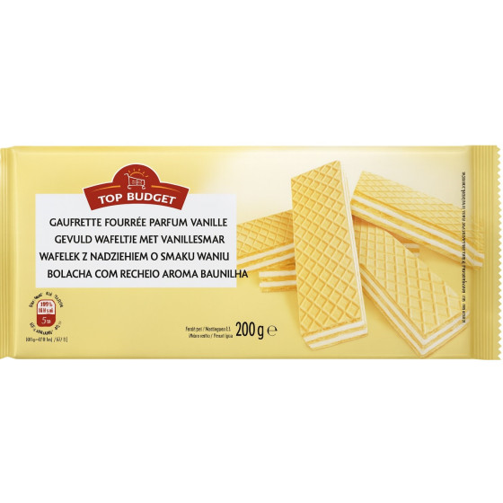 GAUFRETTE FOURREE PARFUM VANILLE TOP BUDGET 200G