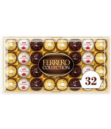 CHOCOLAT FERRERO COLLECTION ASSORTIMENT DE CHOCOLATS BOITE DE 32 PIECES 359G