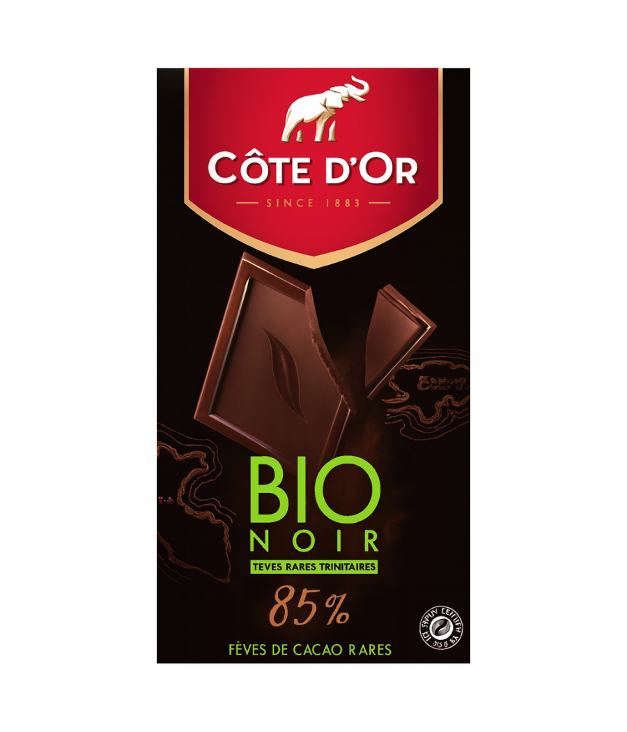 TABLETTE DE CHOCOLAT BIO NOIR 85% COTE D'OR  90G