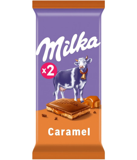 TABLETTE DE CHOCOLAT CARAMEL MILKA X2 200G