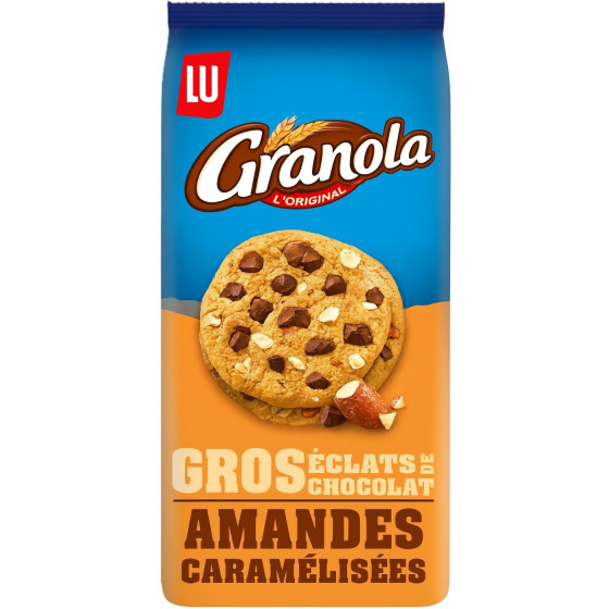 COOKIES GROS ECLATS CHOCOLAT AMANDES CARAMELISEES GRANOLA LU 184G