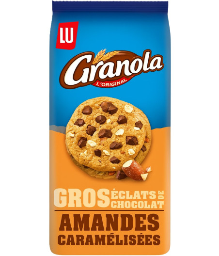 COOKIES GROS ECLATS CHOCOLAT AMANDES CARAMELISEES GRANOLA LU 184G