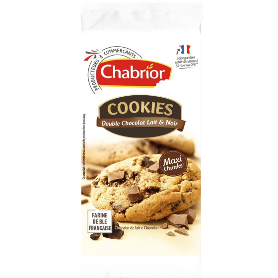 COOKIES DOUBLE CHOCOLAT LAIT & NOIR CHABRIOR 200G