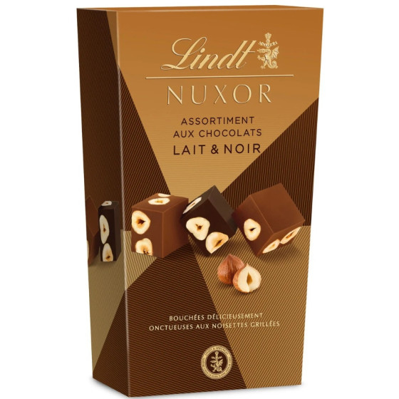 CHOCOLAT LINDT NUXOR ASSORTIMENT AUX CHOCOLATS LAIT ET NOIR 165G