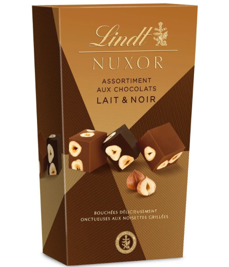 CHOCOLAT LINDT NUXOR ASSORTIMENT AUX CHOCOLATS LAIT ET NOIR 165G