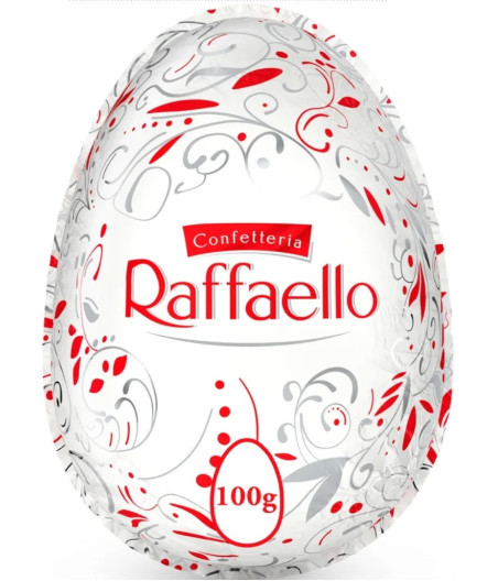 ŒUF GEANT CHOCOLAT BLANC ET NOIX DE COCO RAFFAELLO 100G