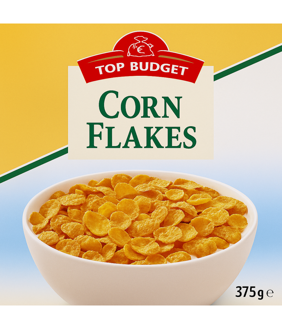CEREALES CORN FLAKES TOP BUDGET  375G