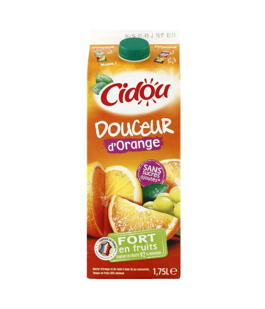 JUS DE FRUITS D'ORANGE DOUCEUR D'ORANGE CIDOU 1,75L