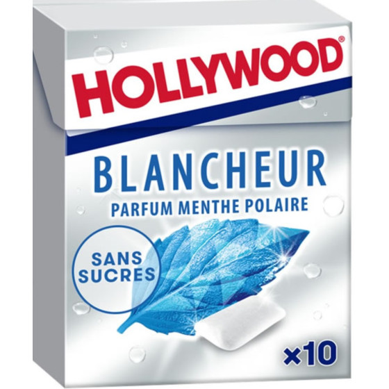 CHEWING-GUM BLANCHEUR PARFUM MENTHE POLAIRE HOLLYWOOD 14G