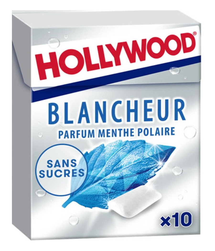 CHEWING-GUM BLANCHEUR PARFUM MENTHE POLAIRE HOLLYWOOD 14G