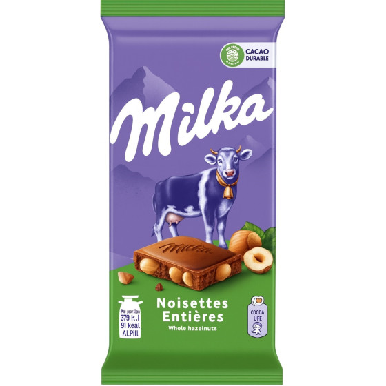 TABLETTE DE CHOCOLAT NOISETTE MILKA 100G