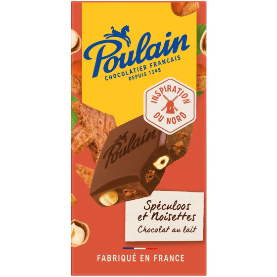 TABLETTE DE CHOCOLAT AU LAIT SPECULOOS ET NOISETTES POULAIN 180G