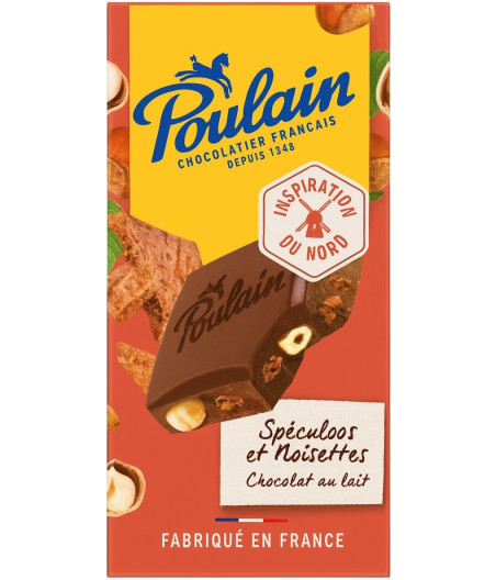 TABLETTE DE CHOCOLAT AU LAIT SPECULOOS ET NOISETTES POULAIN 180G