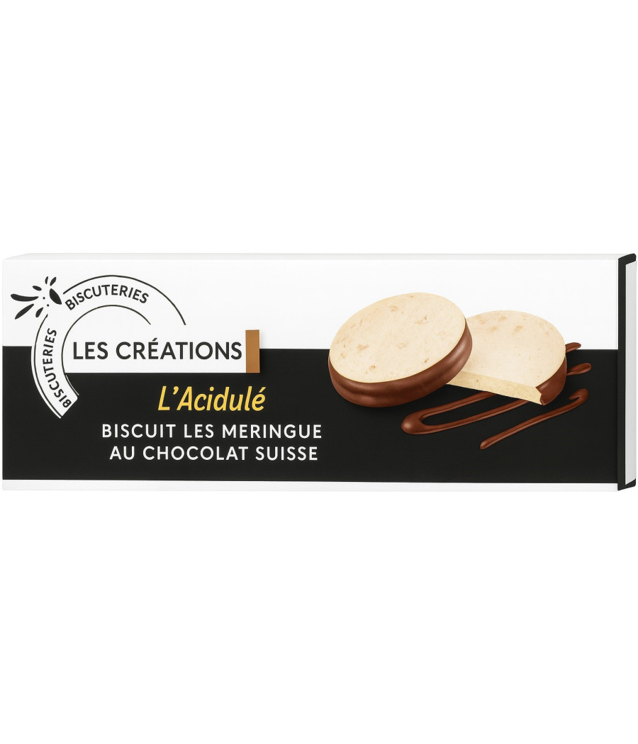 BISCUIT LES MERINGUE AU CHOCOLAT GOUT CITRON L'ACIDULE LES CREATIONS 100G