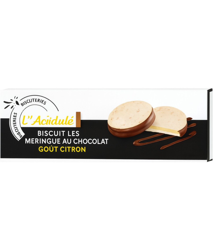 BISCUIT LES MERINGUE AU CHOCOLAT GOUT CITRON L'ACIDULE LES CREATIONS 100G