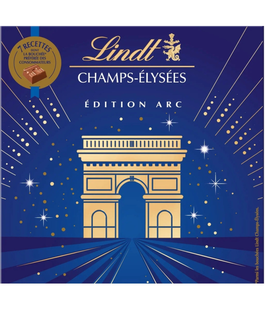 ASSORTIMENT DE CHOCOLATS AU LAIT, NOIR ET BLANC CHAMPS-ELYSEES DE LINDT 231G