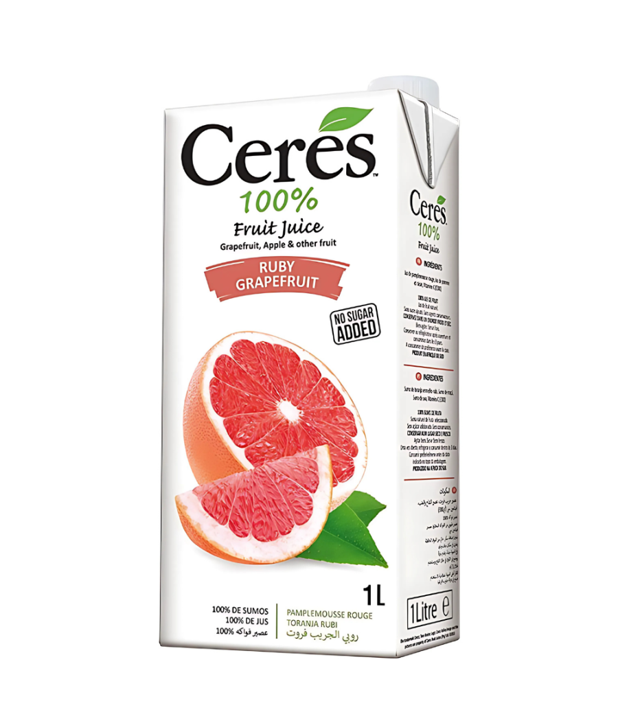 JUS 100% PAMPLEMOUSSE SANS SUCRE AJOUTÉ CERES 1L JUS 100% PAMPLEMOUSSE SANS SUCRE AJOUTÉ CERES 1L