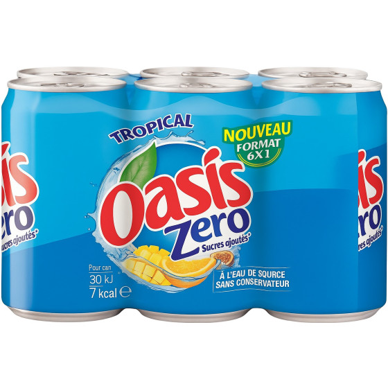 OASIS ZERO SUCRES AJOUTES TROPICAL 6 X 33CL