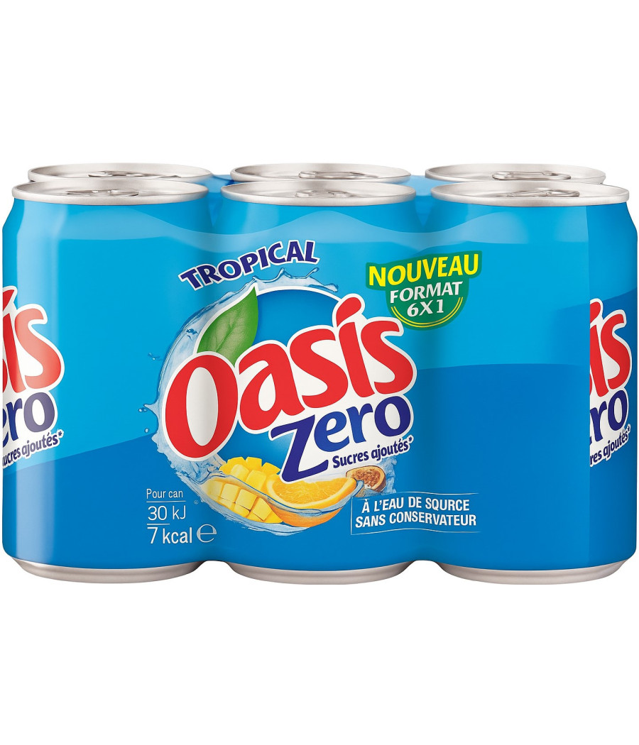 OASIS ZERO SUCRES AJOUTES TROPICAL 6 X 33CL