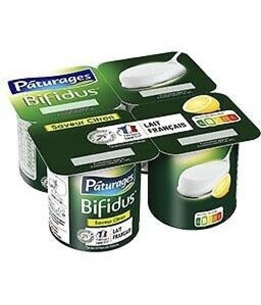 YAOURT BIFIDUS CITRON PATURAGES 4X125G