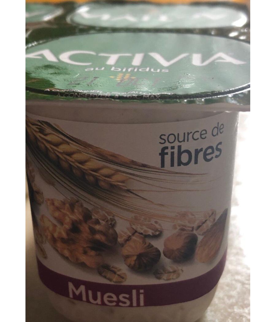 YAOURT AU BIFIDUS MUESLI SOURCE DE FIBRES ACTIVIA 125G