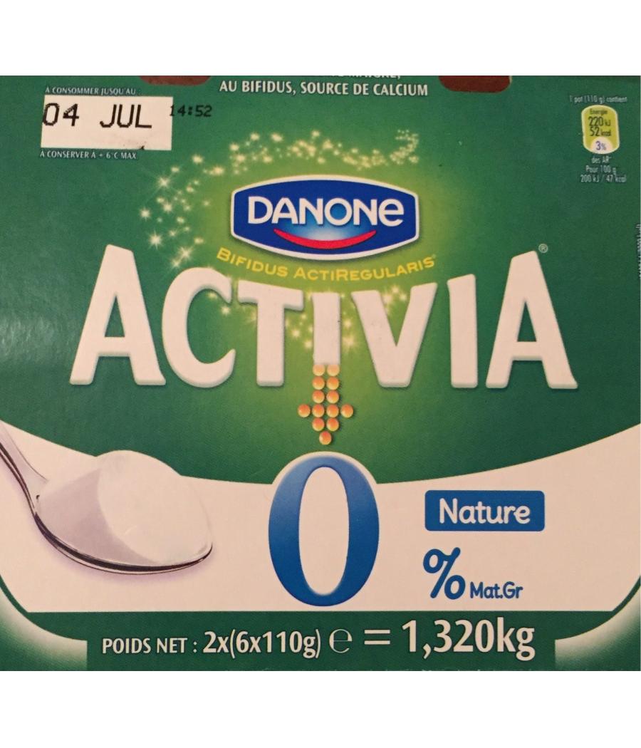 YAOURT ACTIVIA NATURE DANONE 12X110G