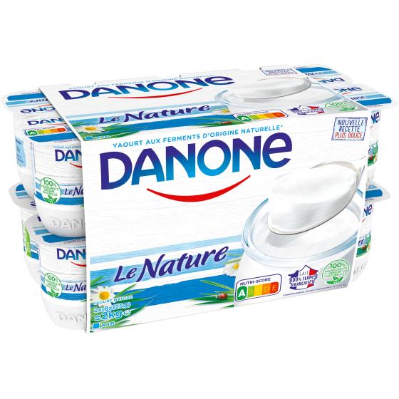 YAOURT NATURE DANONE 16X125G SOIT 2 KG