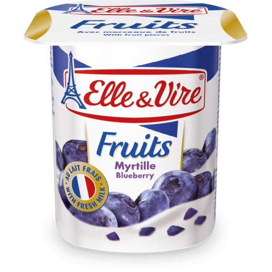 DESSERTS LACTES FRUITS MYRTILLE ELLE & VIRE 4 X 125G