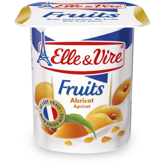 DESSERTS LACTES FRUITS ABRICOT ELLE & VIRE  4 X 125G